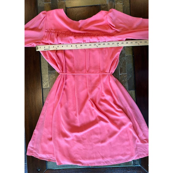 VINCE CAMUTO Keyhole Chiffon Dress Coral Sz 12 - Picture 6 of 8
